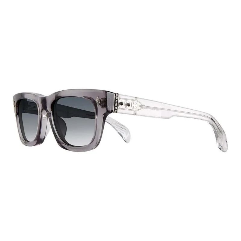 Chrome Hearts Plate Alloy Frame Square Sunglasses Unisex Gray-0