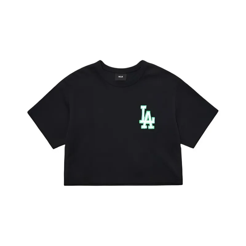 MLB Los Angeles Dodgers Crop Tops Women's Black-0