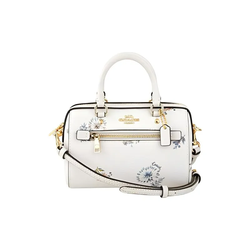 COACH Rowan Leather Crossbody Bag, Shoulder Bag, Handbag Mini Women's White-1