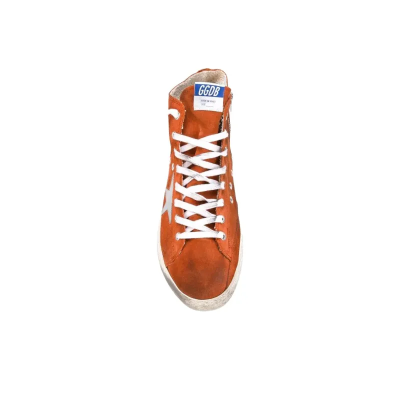 Golden Goose Francy High Top Skateboard Shoes Men's Orange-3