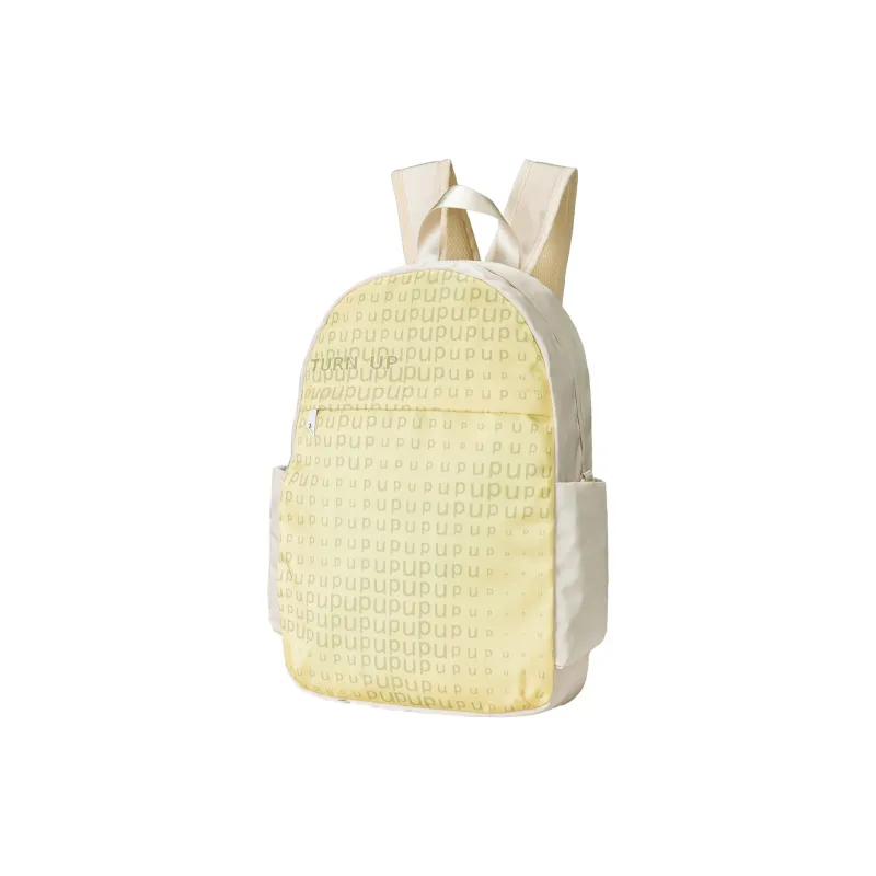 TURN UP Polyester Student Backpack Regular Unisex White/Yellow/Black-6