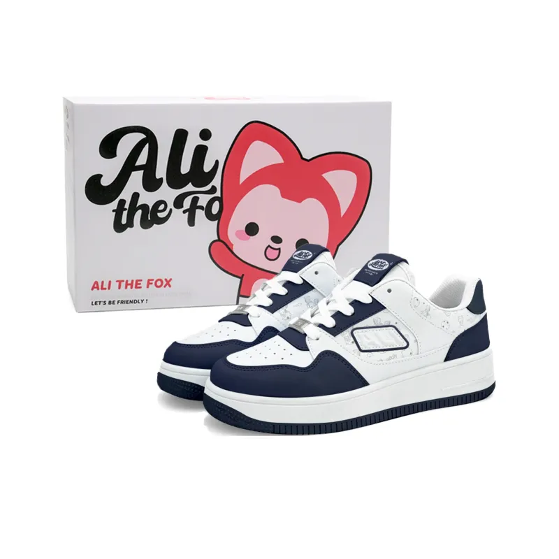 ALI THE FOX Low Top Skateboard Shoes Unisex White-30