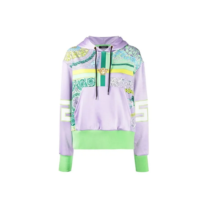 VERSACE Barocco Mosaic Sweatshirt 'Lilac/Green Water'-0
