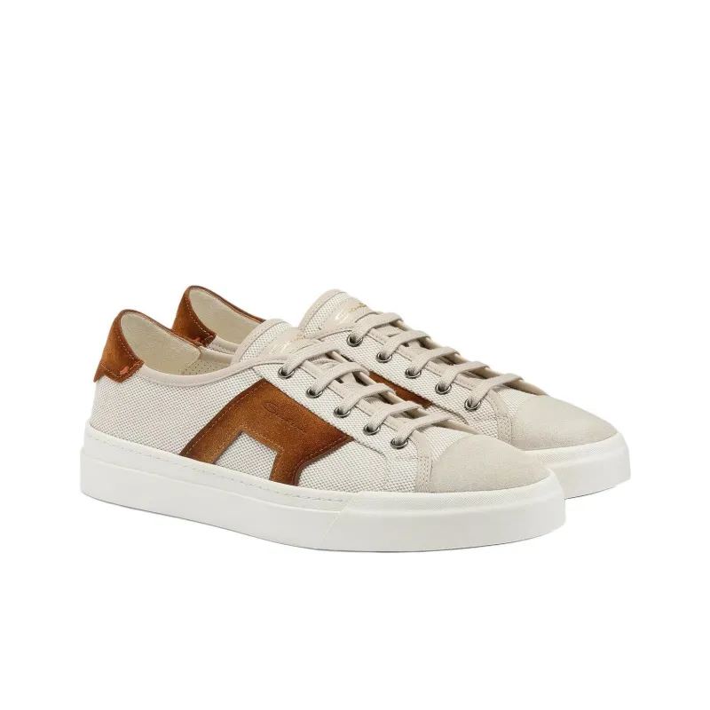 Santoni Suede panel Canvas Sneakers-2