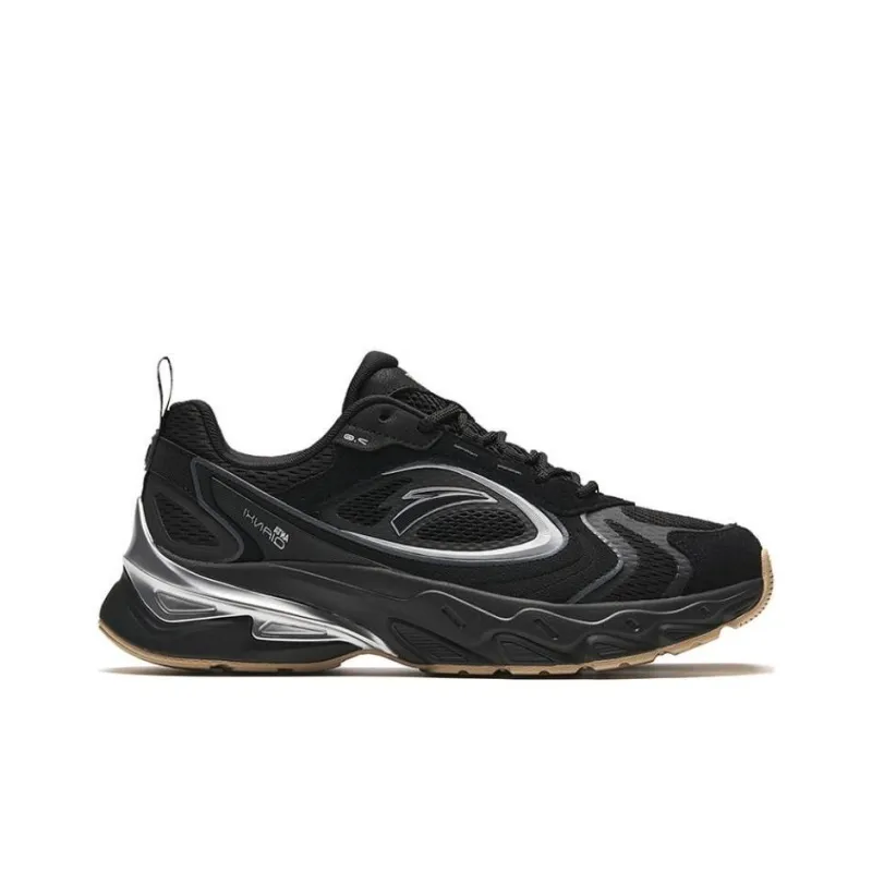 Anta Millennial Slip Resistant Low Top Casual Shoes Men's Black Silver-1