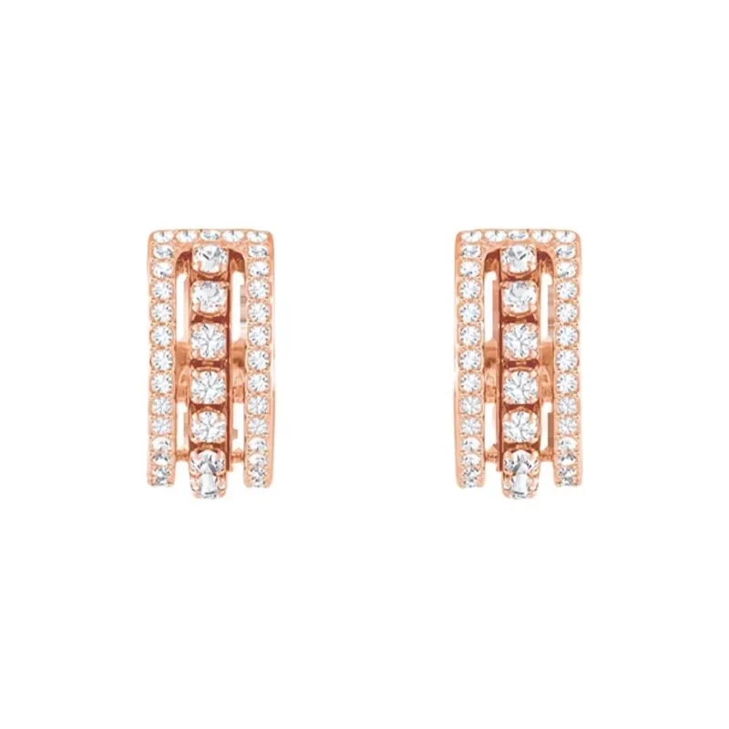Swarovski Crystal Earrings Unisex Gold-0