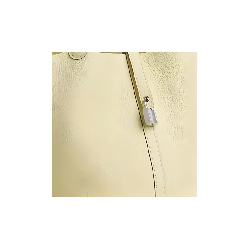 HERMES Picotin Lock Clemence Bullock Leather Basket Bag, Bucket Bag, Handbag Women's Yellow Middleton-2
