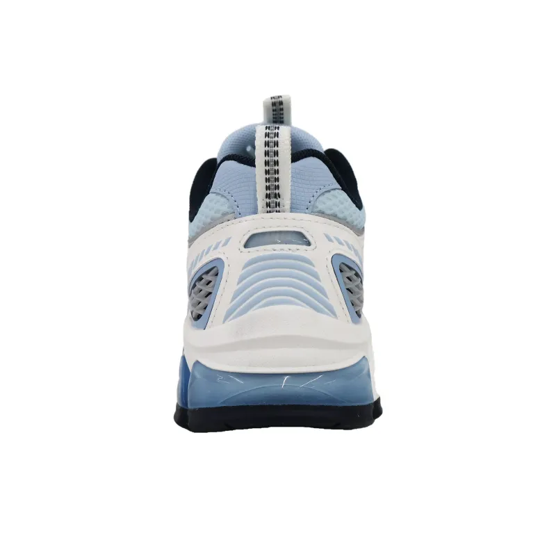 CHAOJIANTA Breathable Height Increase Low Top Chunky Sneakers Women's White Silver Blue-2