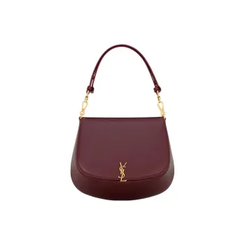 SAINT LAURENT Leather One Shoulder Handbag Women's Cabernet Sauvignon Red Color