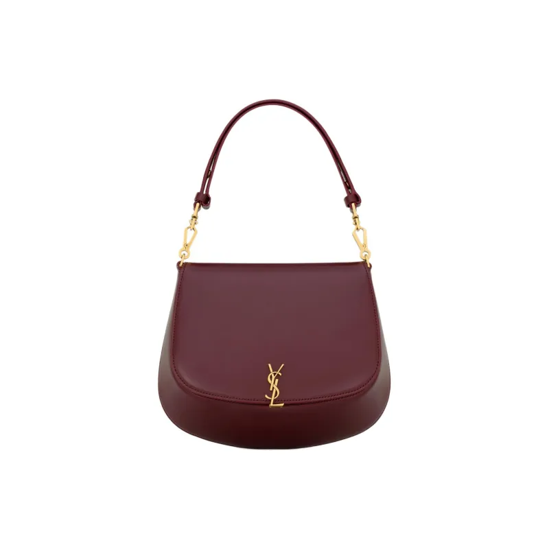 SAINT LAURENT Leather One Shoulder Handbag Women's Cabernet Sauvignon Red Color-0