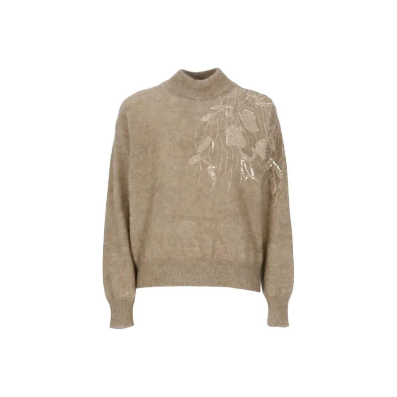 Brunello Cucinelli Sequin Embellished Knitted Jumper-0