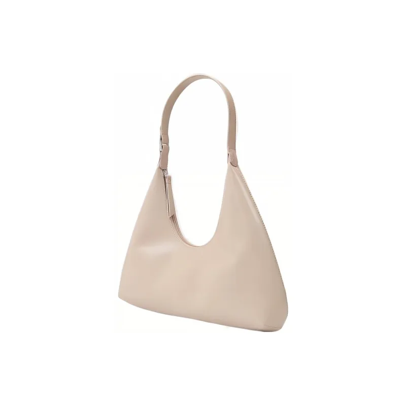 By Far Amber Cow Leather With Patent Leather Handbag, Shoulder Bag Women's Khaki-1