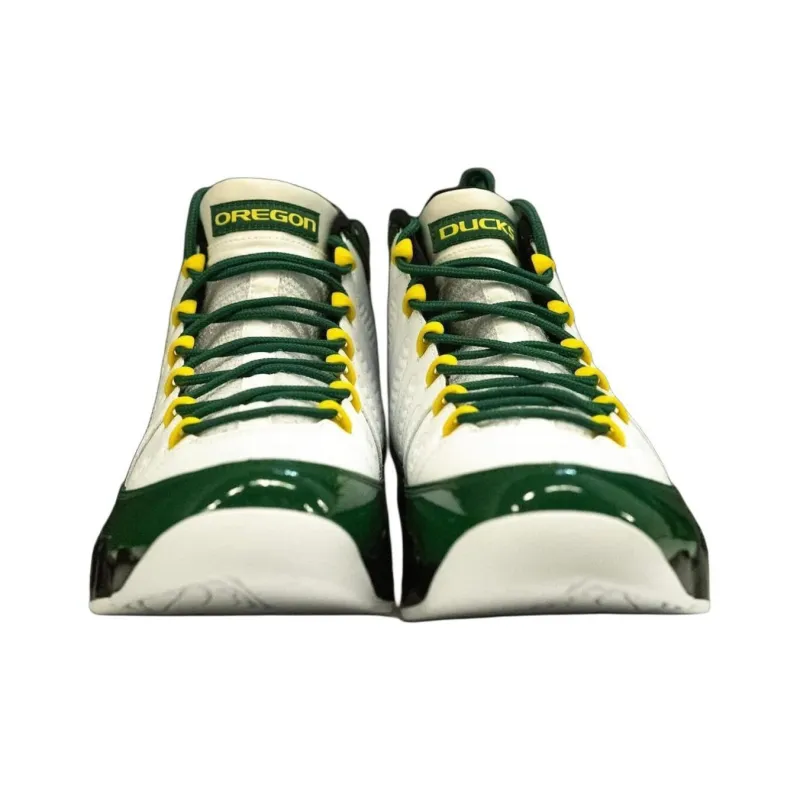 Jordan Air Jordan 9 Anti-Slip Wear-Resistant Mid-Top Basketball Shoes Unisex White Green-2