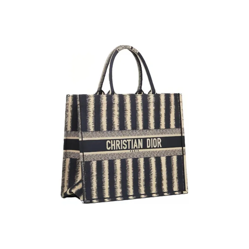 DIOR Canvas Tote Bag, Shopping Bag, Handbag Women's Blue-1