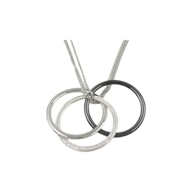 Cartier 2010s 18K White Gold Trinity Diamond Necklace-2