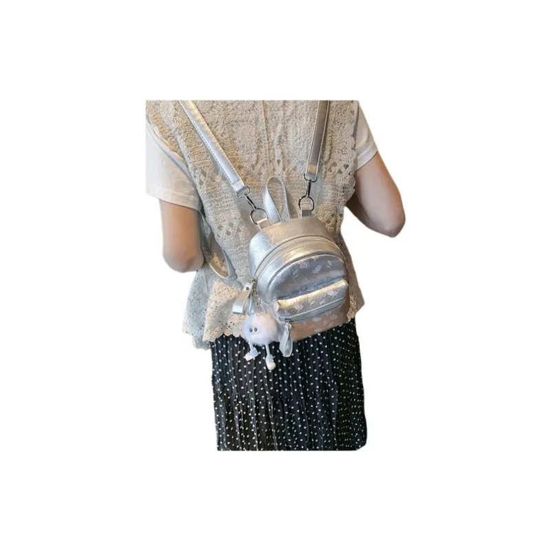 OCTSUI PU Backpack Women's White/Black/Silver-12