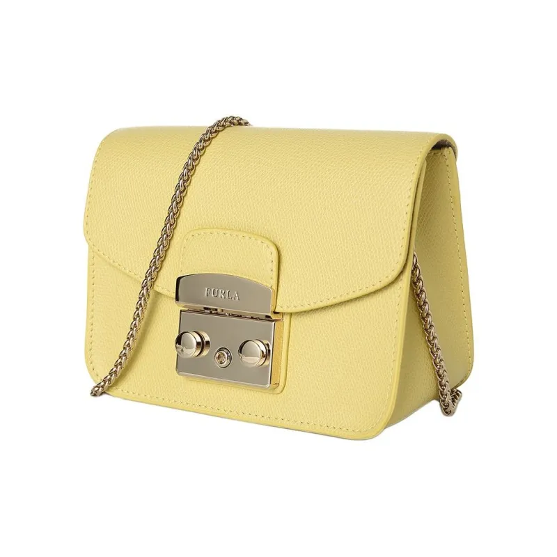 Furla Cow Leather Small Square Bag Shoulder Bag Crossbody Bag Mini Women's Lemon-1