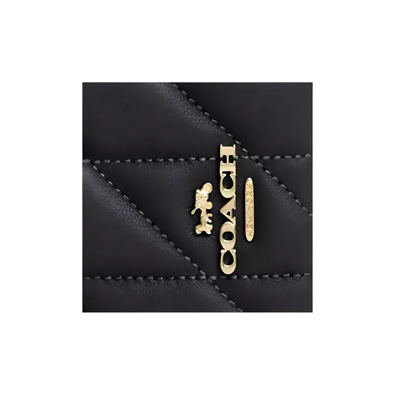 COACH Nappa Leather Card Holder Mini Women's Black-4
