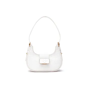 Satchi Cow Leather Shoulder Bag Small Size Women's White