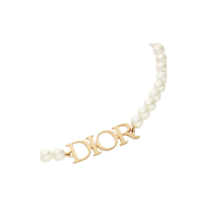 DIOR Resin, Metal Necklaces Women's White-1