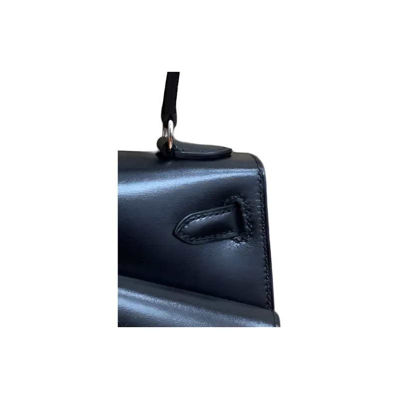 HERMES Kelly Box Calfskin Kelly Bag, Crossbody Bag, Shoulder Bag Women's 89 Noir Black-3