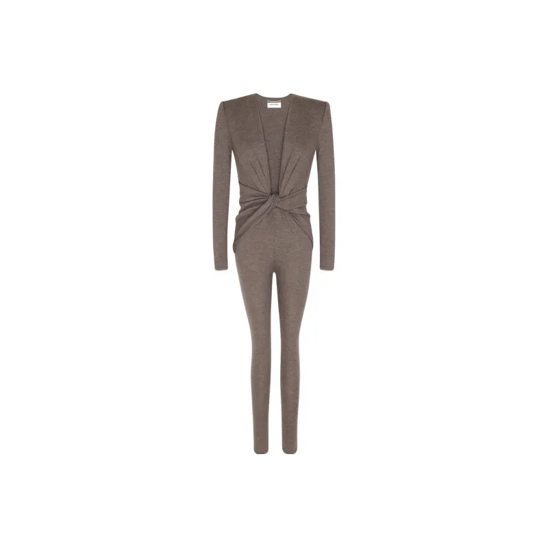 SAINT LAURENT FW22 Jumpsuit Women's Taupe-0