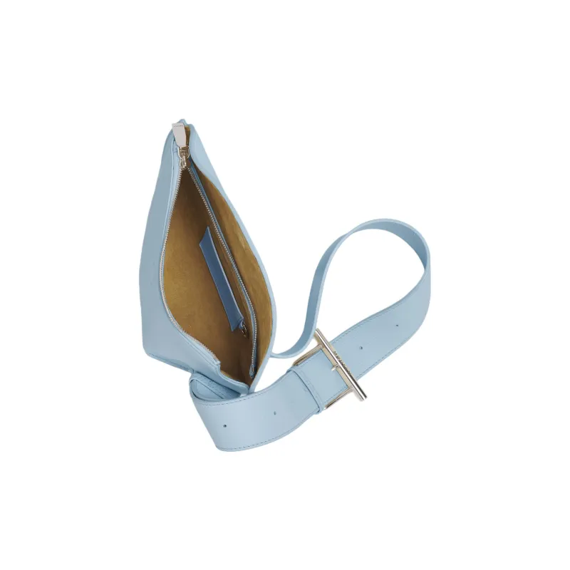 Alexander McQueen T Bar Sling Grained Calfskin Crossbody Bag, Shoulder Bag Women's Shirt Blue-3
