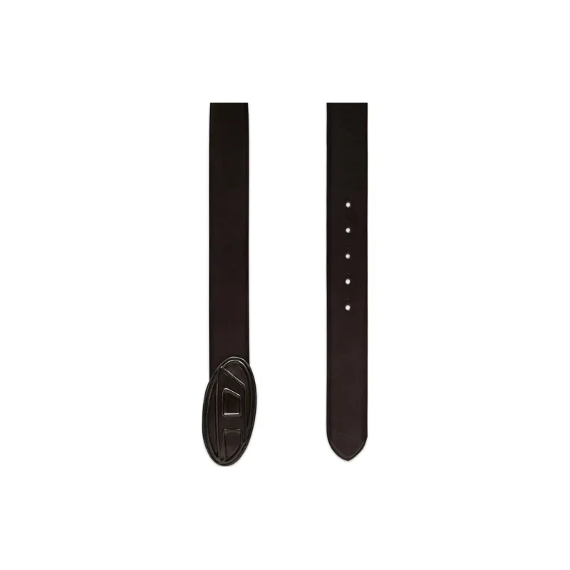 DIESEL Cow Leather Belts Men's Dark Brown Width 4CM-1