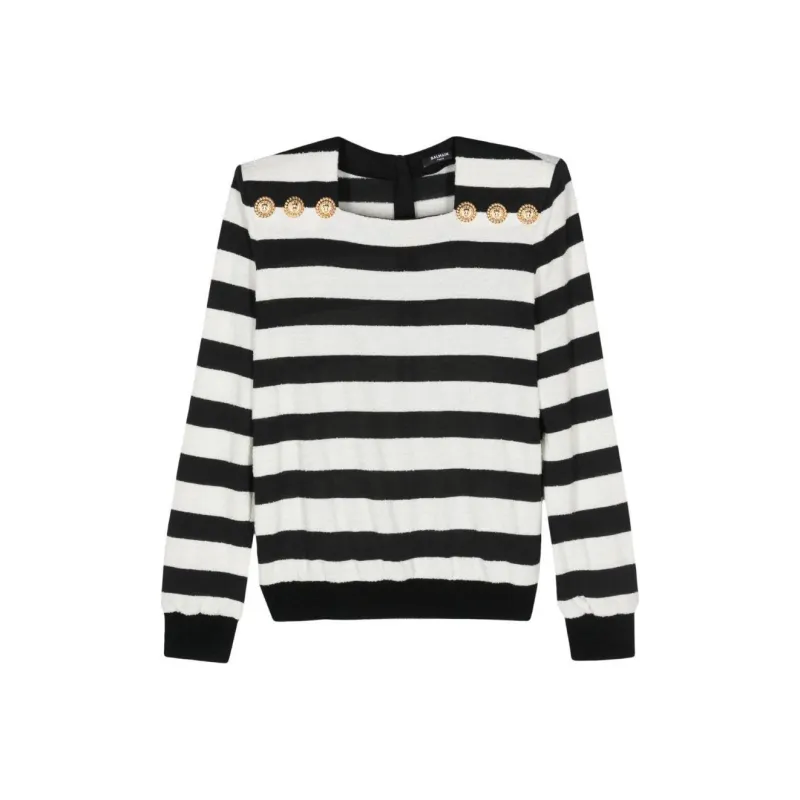BALMAIN Striped Knitted Jumper-0