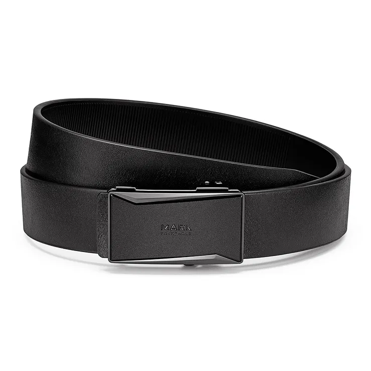 FAIRWHALE Genuine Leather Single Layer Automatic Buckle Inner Wearing Business Belt Cow Leather Belts Men's Width 3.4CM-1