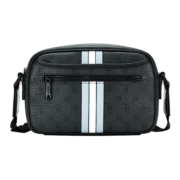 Hush Puppies Synthetic Leather Crossbody Bag, Shoulder Bag Men's Black-0
