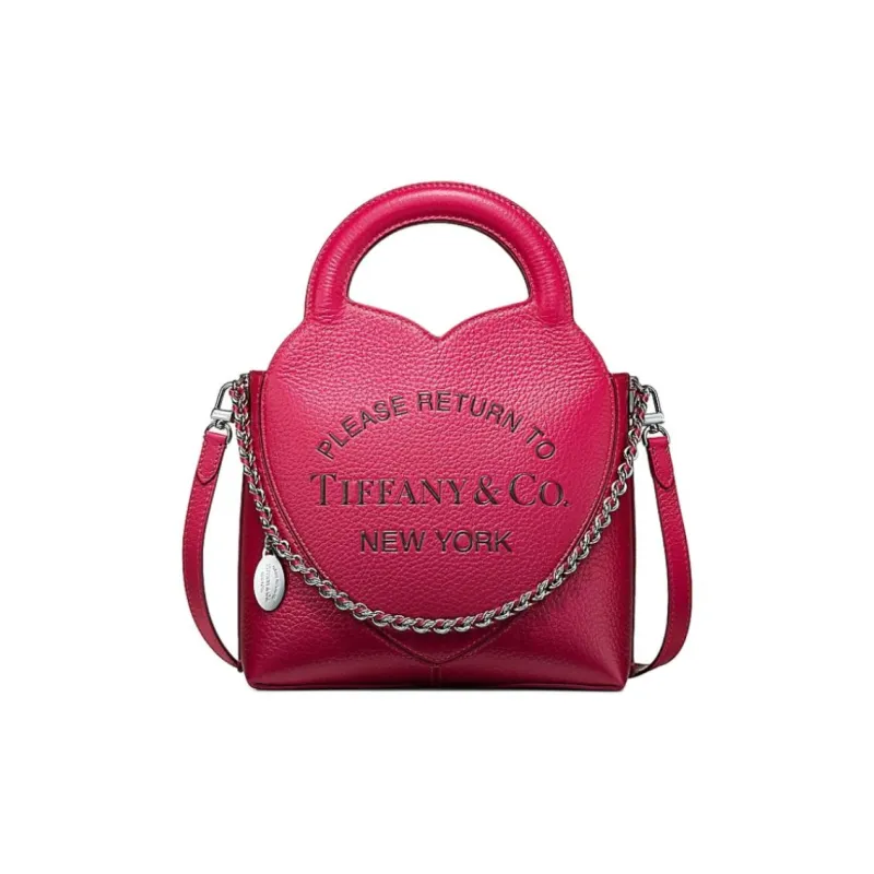 TIFFANY & CO. Return To Tiffany Collection Taurillon Leather Tote Bag, Shopping Bag, Handbag Mini Women's Red-0