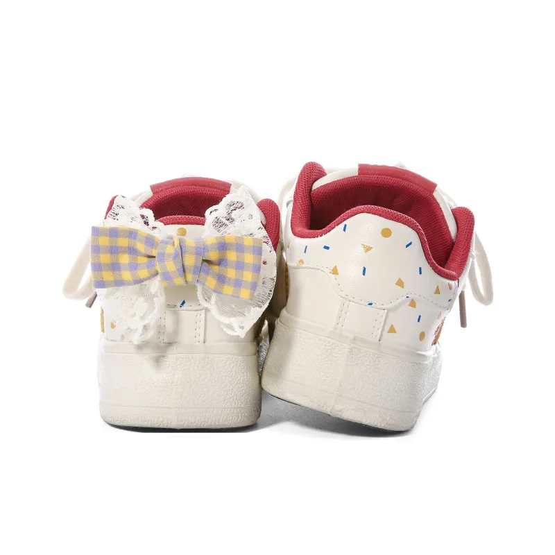 Lovely You Wear resistant And Lightweight Low Top Skateboard Shoes Women's Red Yellow-21