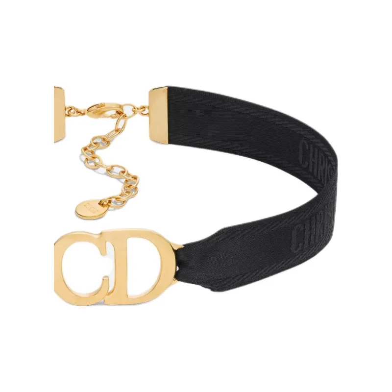 DIOR Metal Necklaces Unisex Black-2