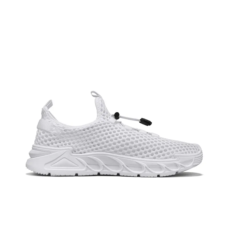 Warrior Lazy Slip on Cushioned Wear Resistant Lightweight Breathable Slip Resistant Low Top Casual Shoes Men's White-1