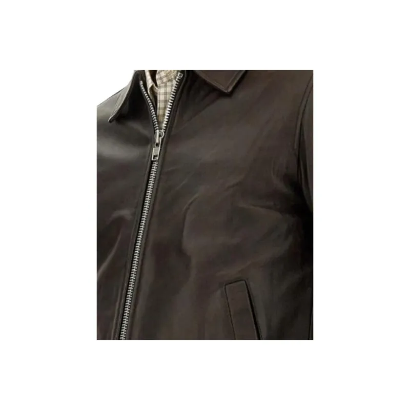 Sunflower Zip Up Leather Jacket-3