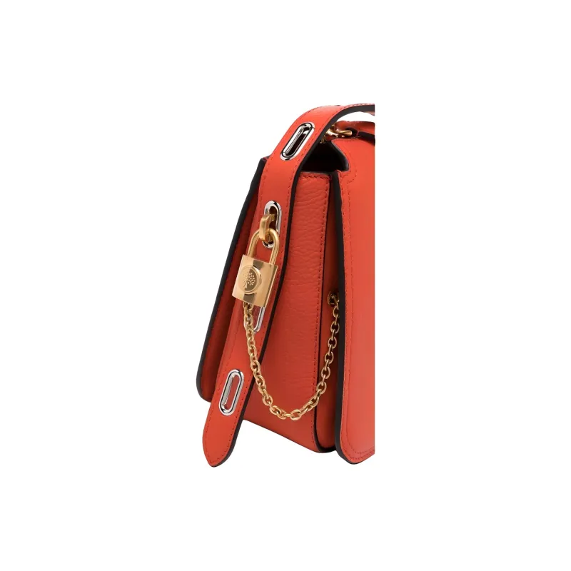 Mulberry Grain Cow Leather Shoulder Bag, Crossbody Bag Women's Orange-3