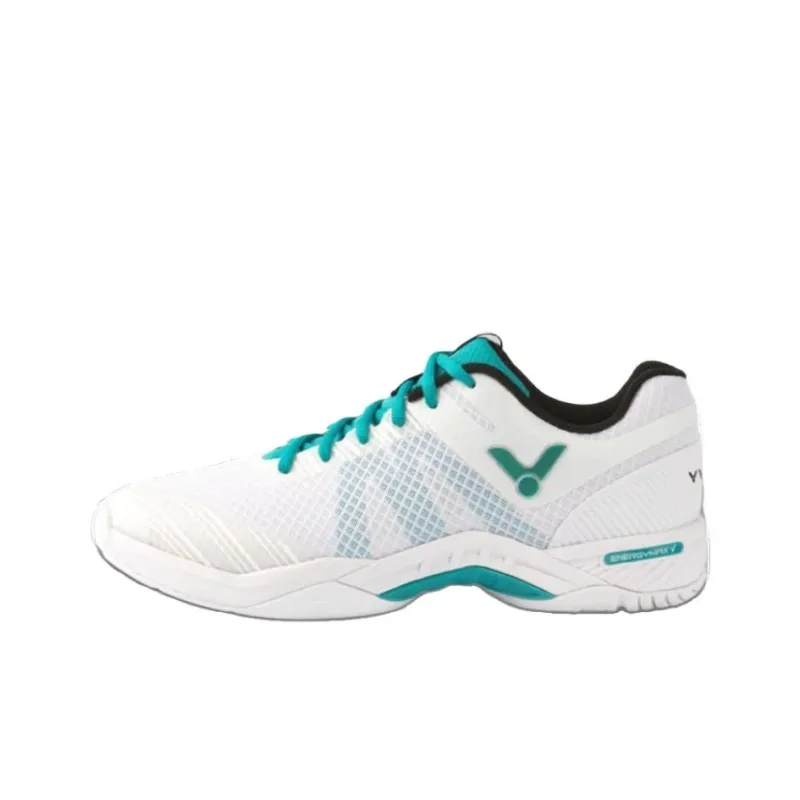 VICTOR Wear Resistant Low Top Badminton Shoes Unisex White Blue-0