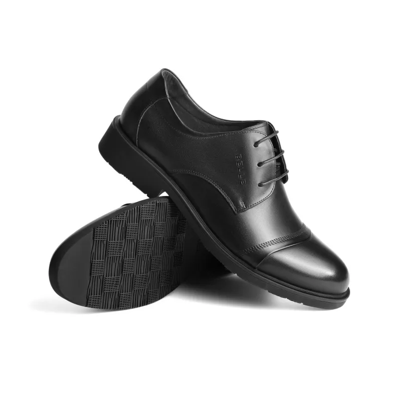 BELLE Dress Shoes Men Low Top Black/Brown-17