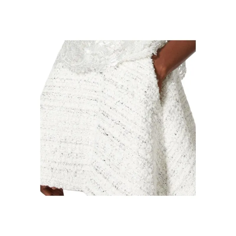 Valentino Casual Short Skirts Women's Silvery White-3