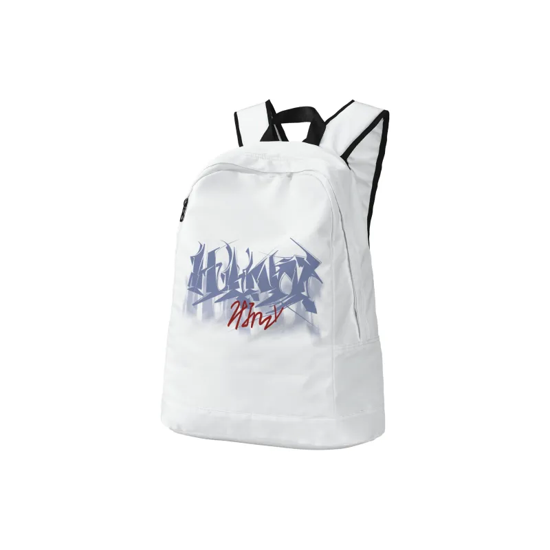 HINY Polyester Backpack Unisex White-18