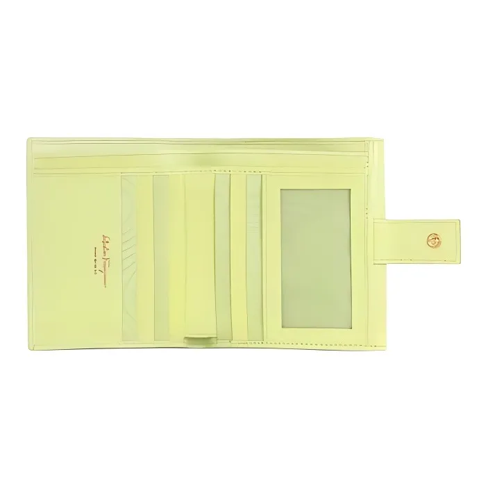 FERRAGAMO Leather Wallet Women's Green-3