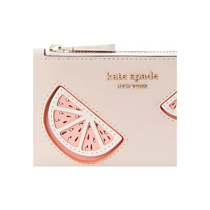 Kate Spade Cow Leather Card Holder Wallet Small Size Women's Pale Dogwood Color-4