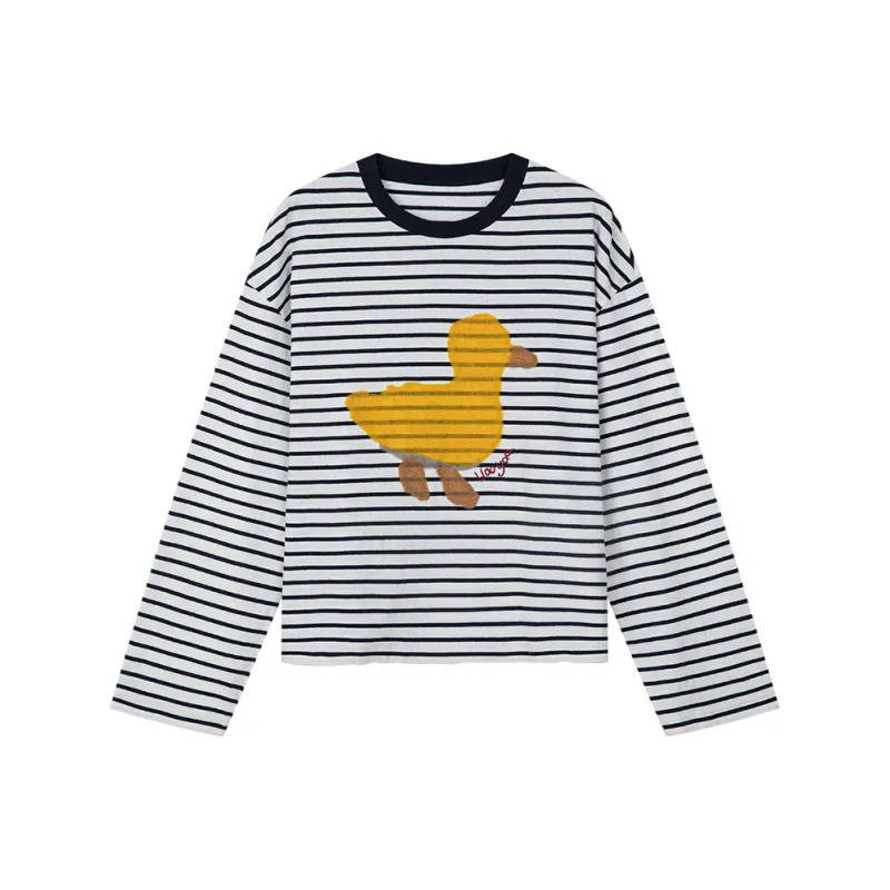 UOOYAA T Shirts Women's Stripes-0
