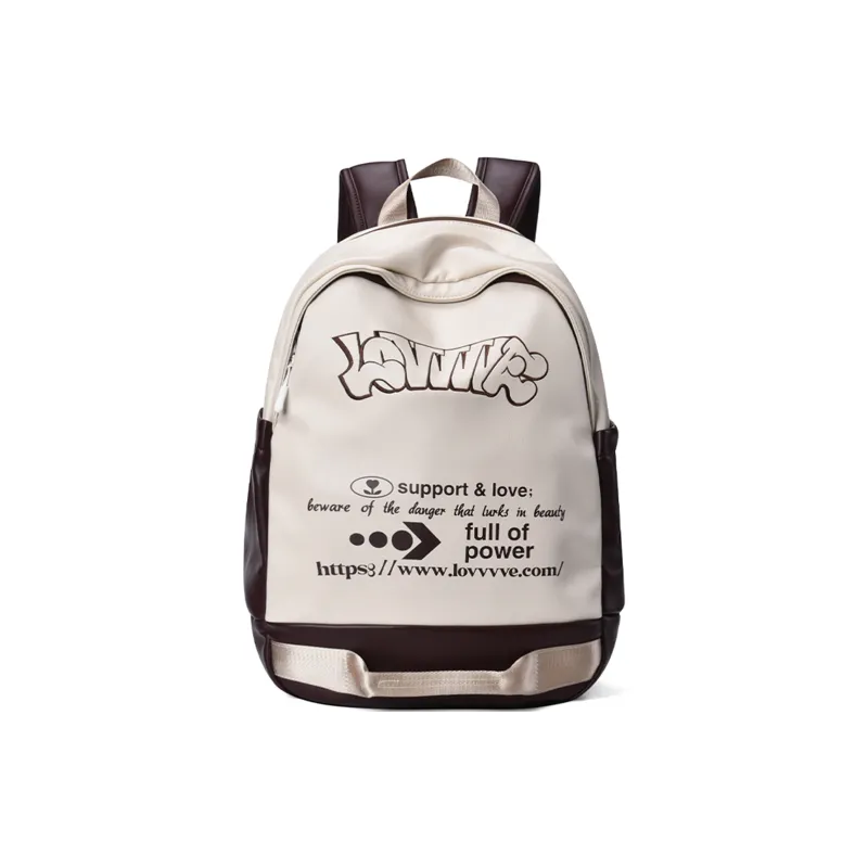 LOVVVVE PU Backpack Regular Unisex White-12