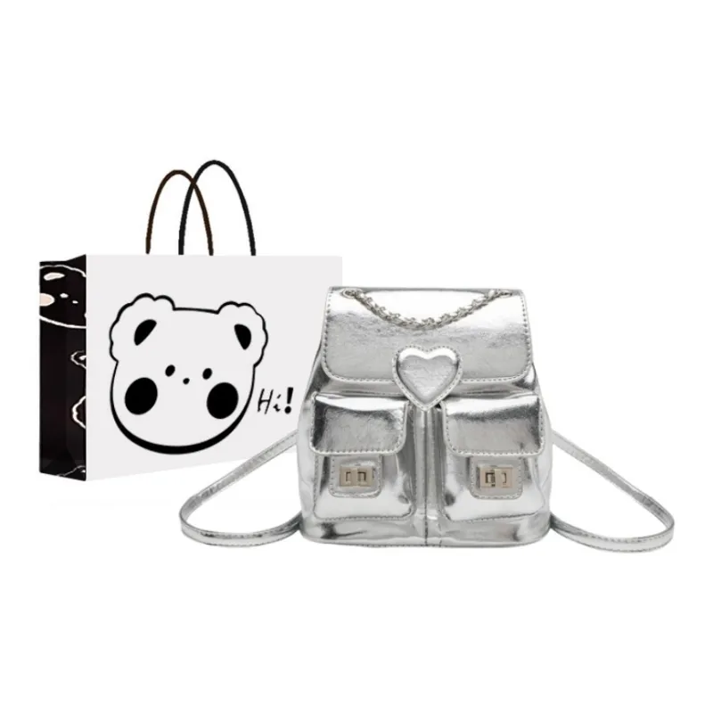 NX DOUGHNUT PU Backpack Women's Silver-0