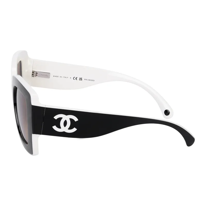 CHANEL Irregular Shape Sunglasses Unisex Black-3