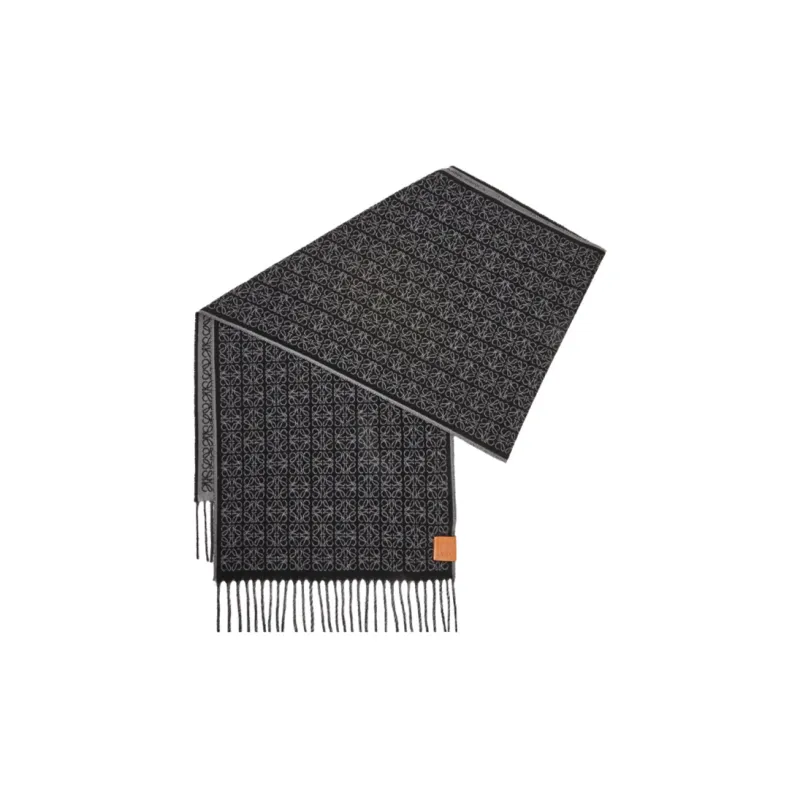 LOEWE Knit Scarves Unisex Black-0
