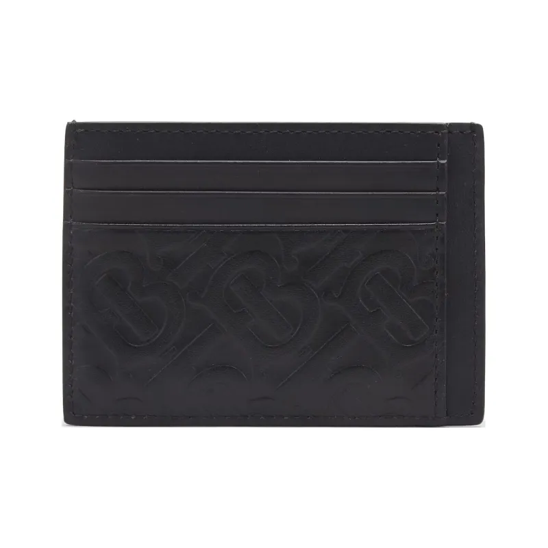 Burberry Monogram Leather Card Case 6 Slot Black-1