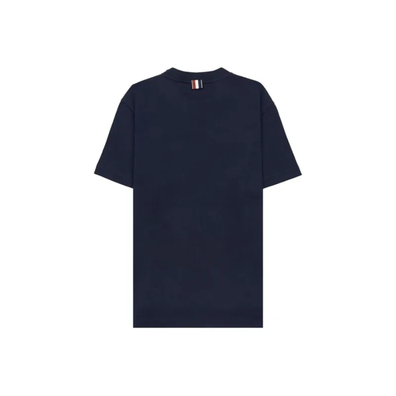 THOM BROWNE Festive Jersey Short Sleeved Button Hector T Shirt-1